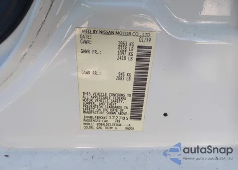 2019 Nissan Altima 2.5 S из США, поврежденный, VIN 1N4BL4BVXKC172785